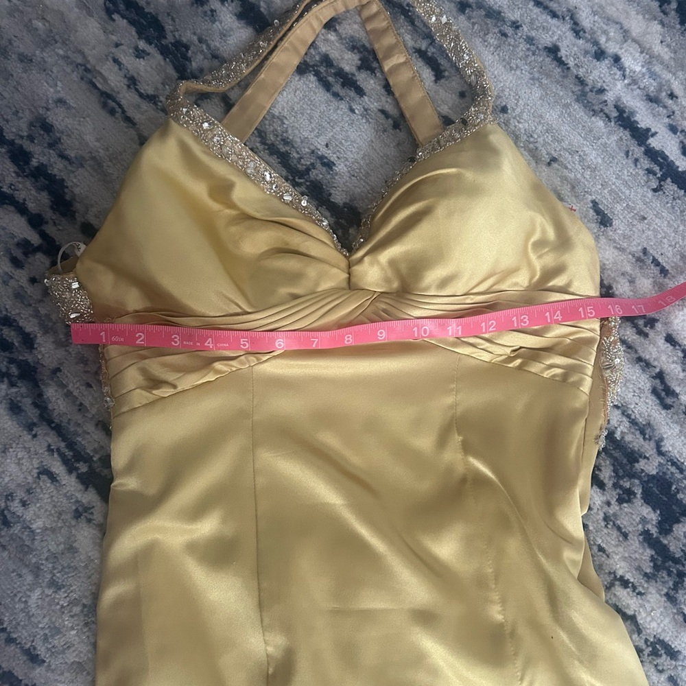 Xcite Prom Backless Gold Dress - Picture 4 of 11